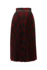 Multicolor Pleated Check Wool Blend Midi Skirt 1