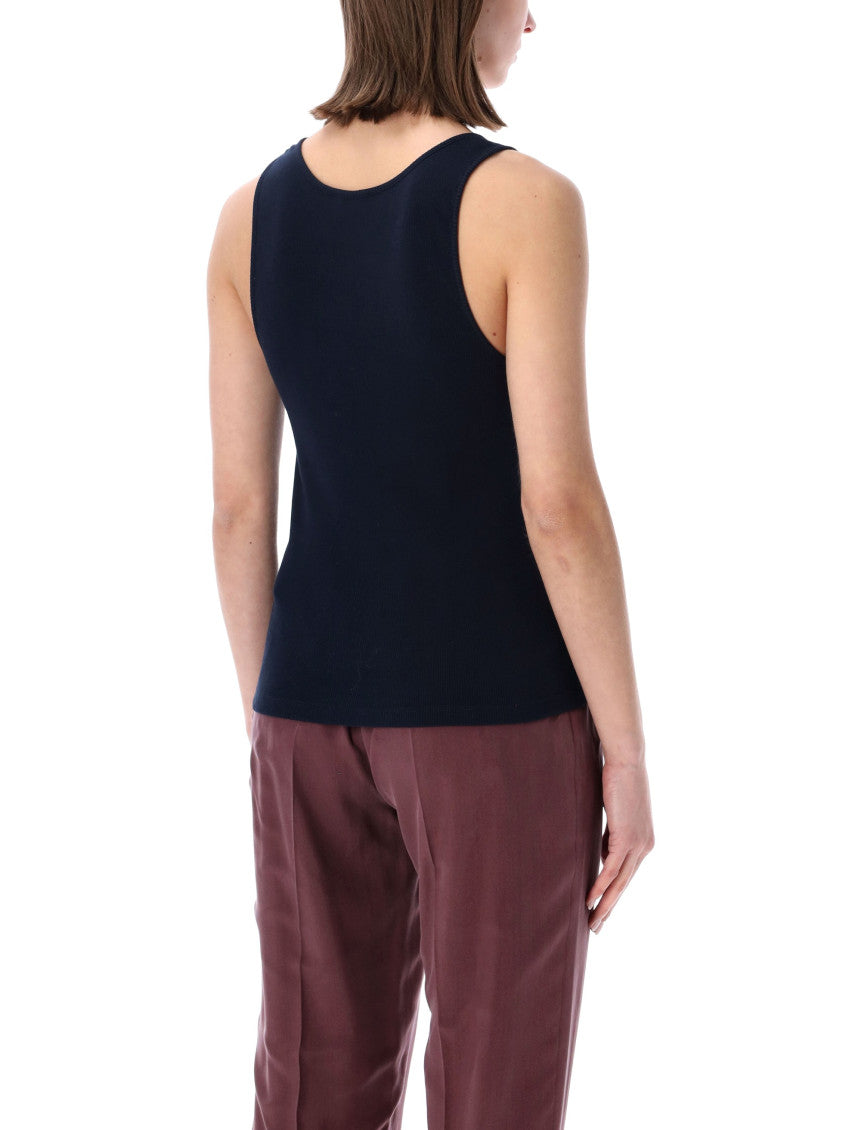 Blue Round Neck Tank Top 2