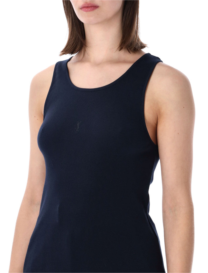 Blue Round Neck Tank Top 3