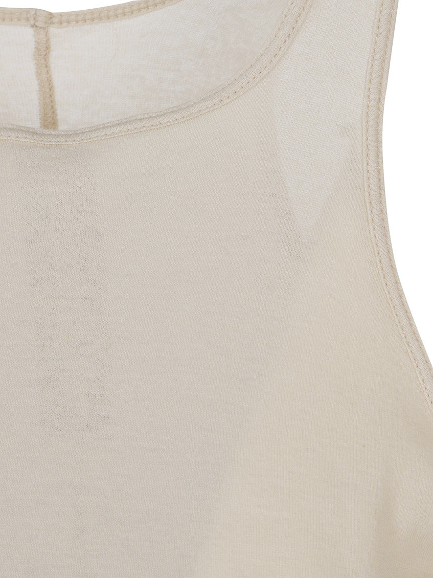 Beige Crew Neck Tank Top 3