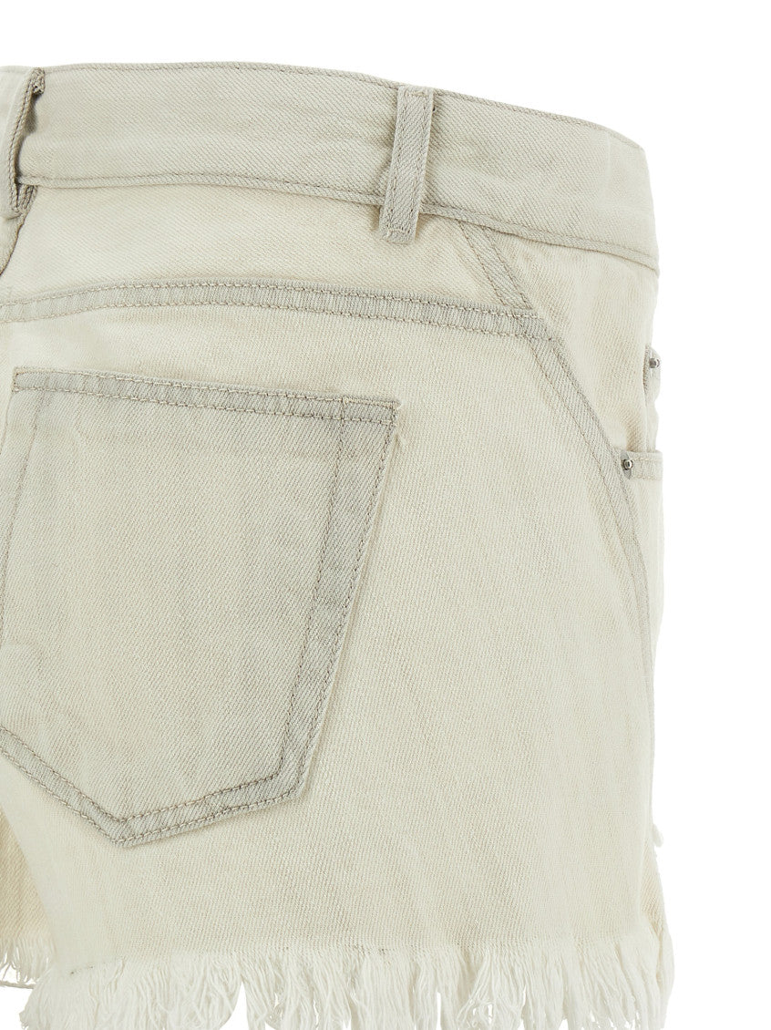 White 'Bias Cutoffs' Shorts 4
