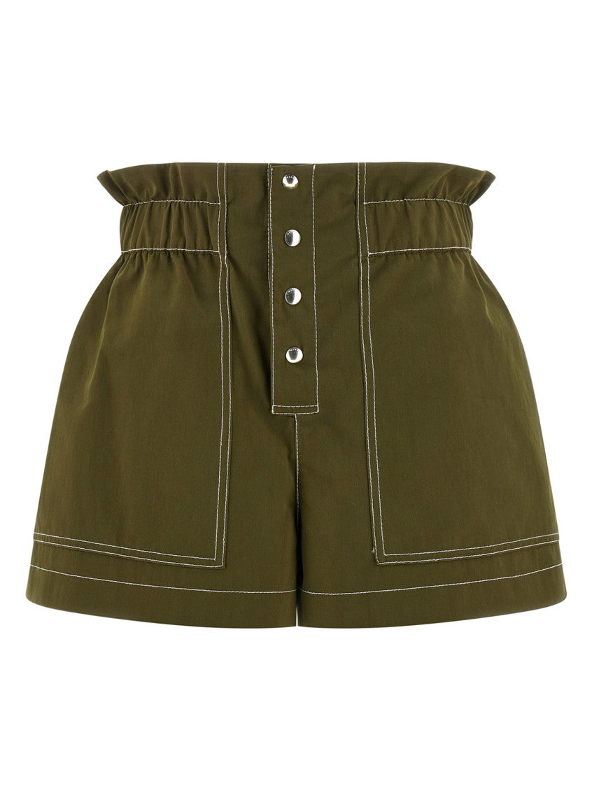 Green Gabardine Shorts 1