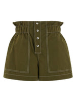 Green Gabardine Shorts 1