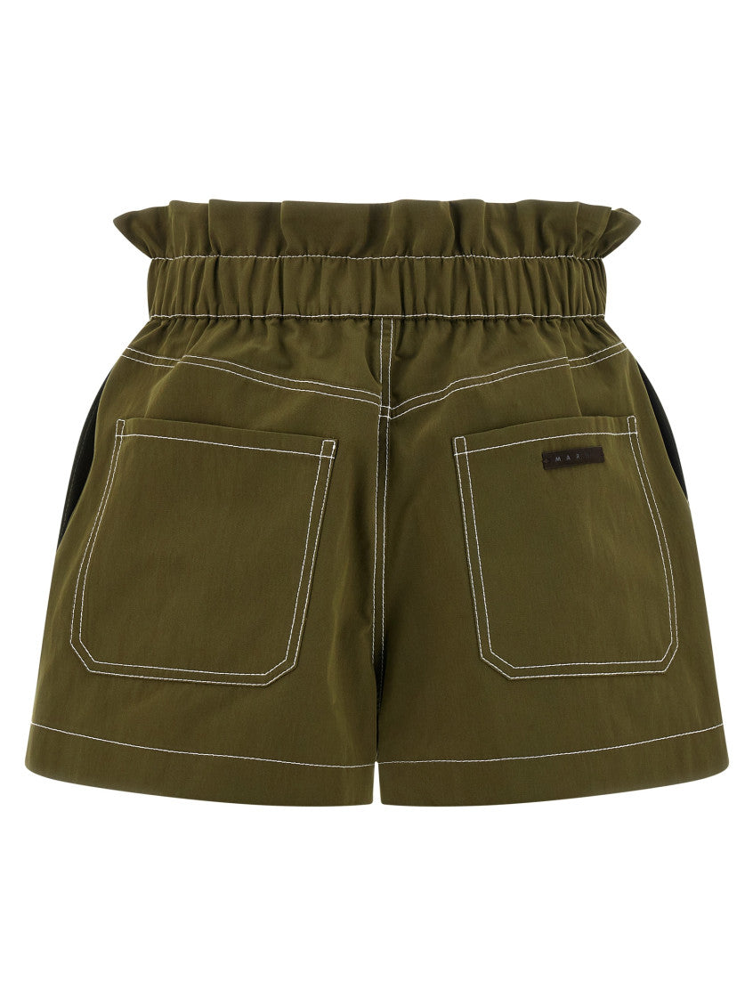 Green Gabardine Shorts 2