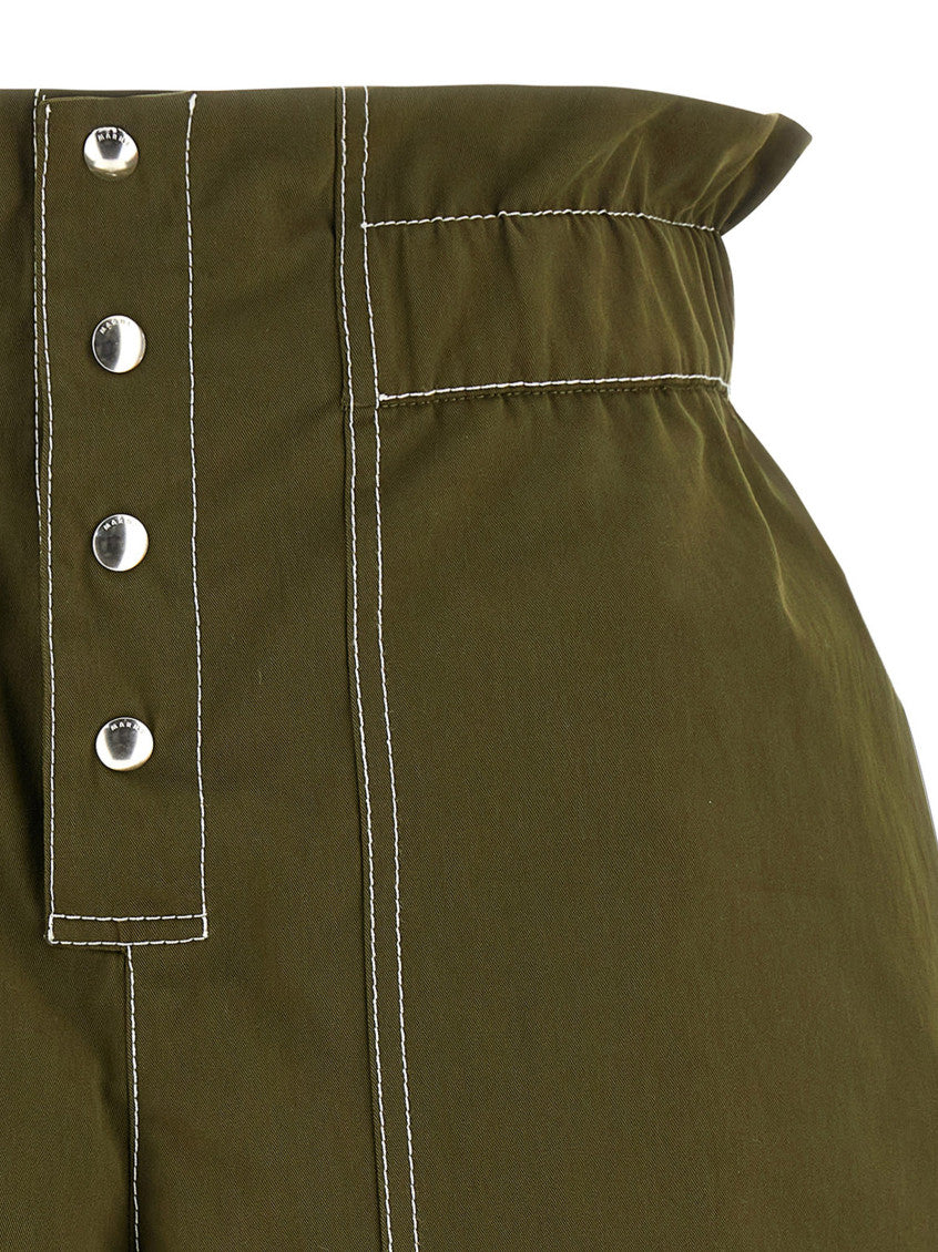Green Gabardine Shorts 3