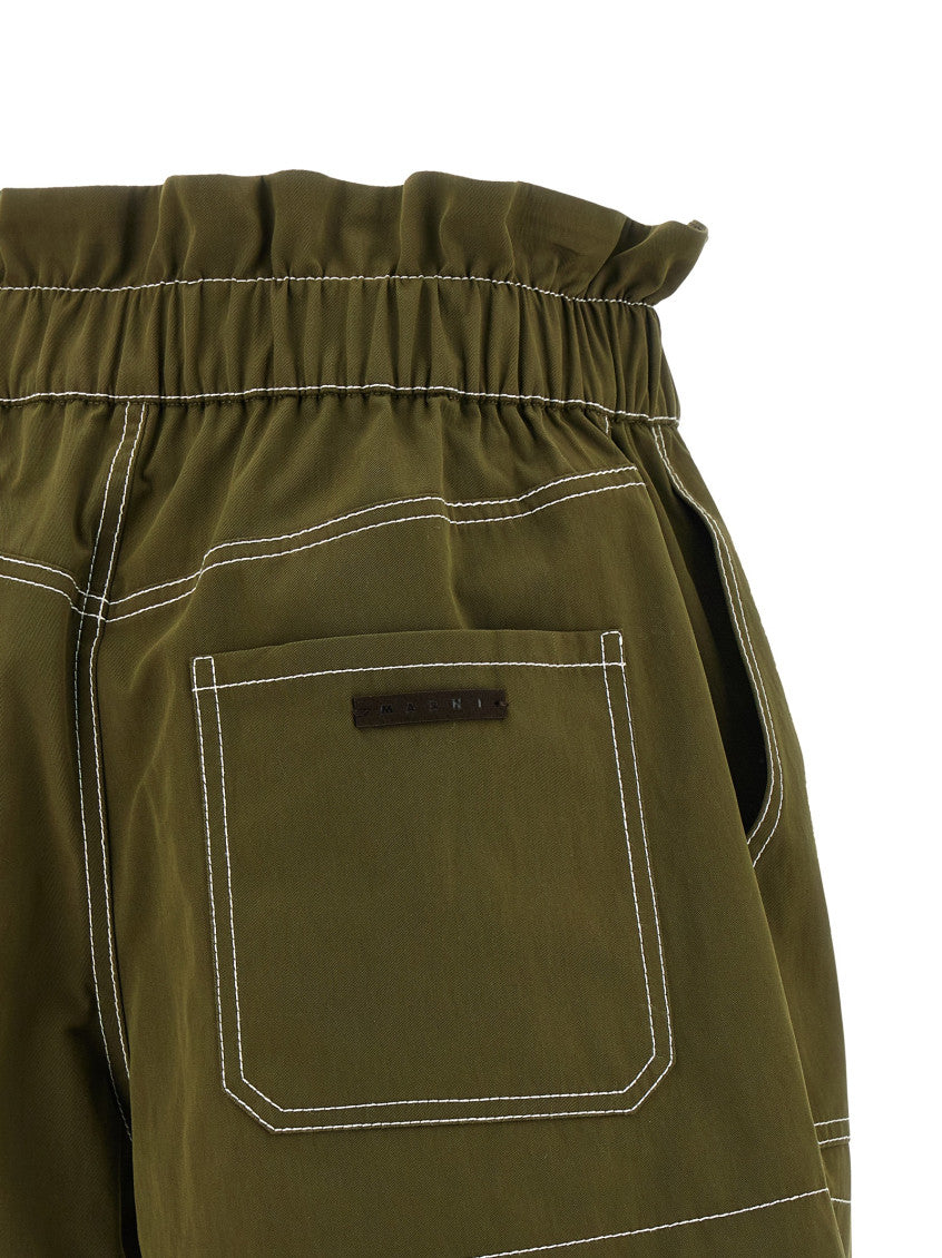 Green Gabardine Shorts 4