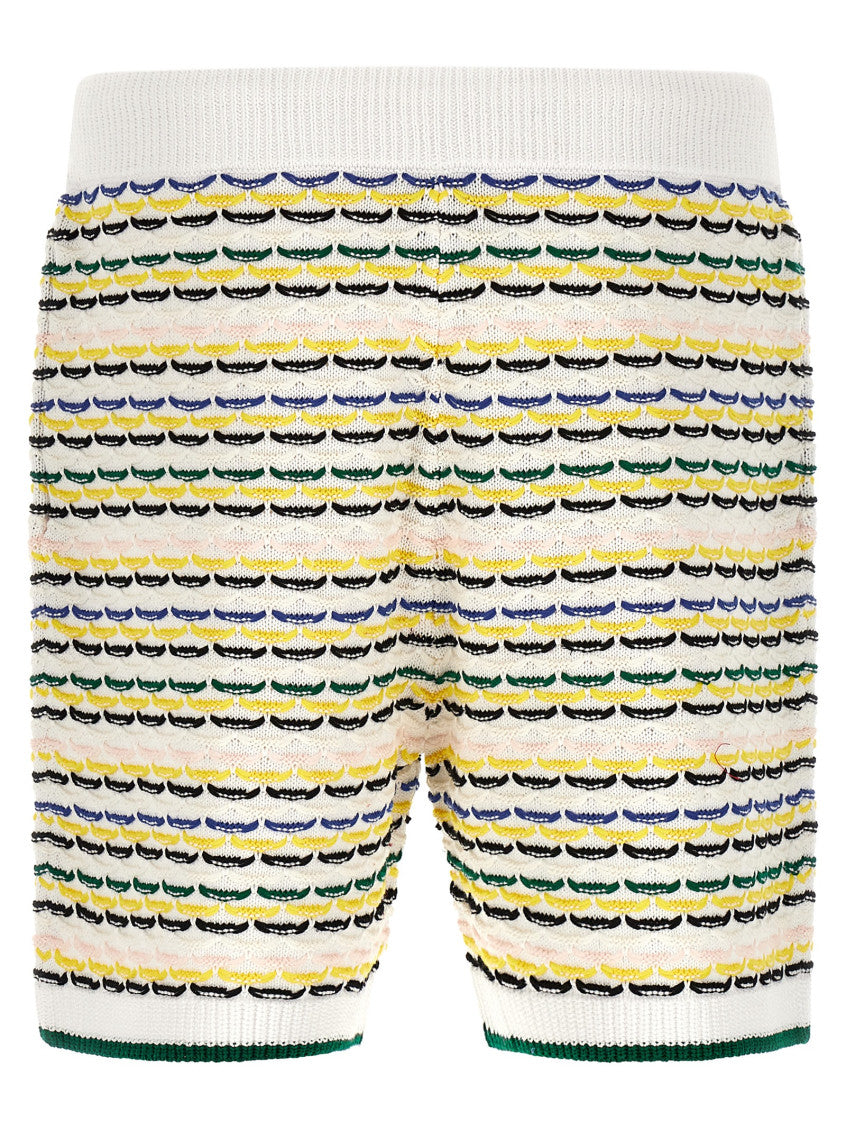 Multicolor 'Tuck Stitch' Bermuda Shorts 2