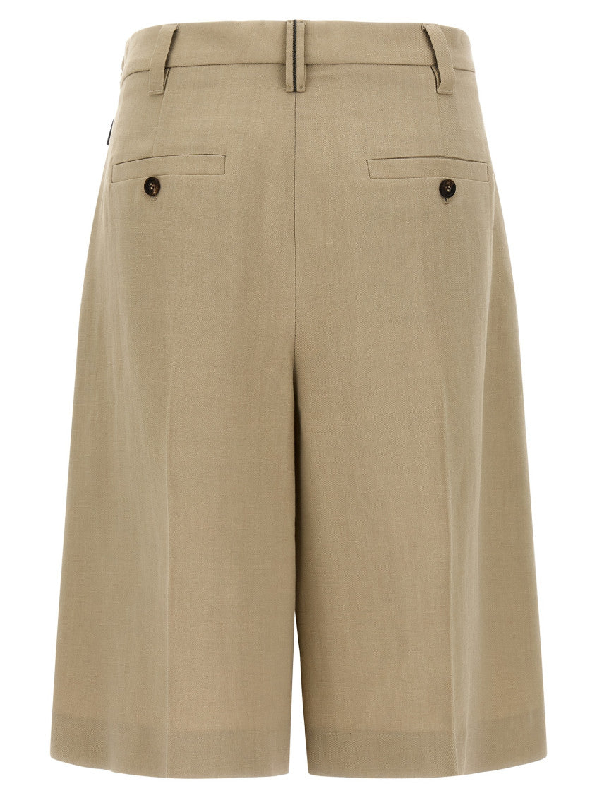 Beige Sartorial Bermuda Shorts 2
