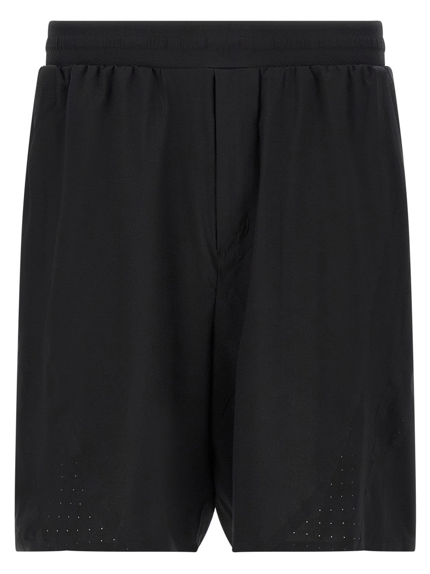 Black Vinyl Logo Bermuda Shorts 1