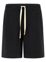Black Embroidered Logo Bermuda Shorts 1