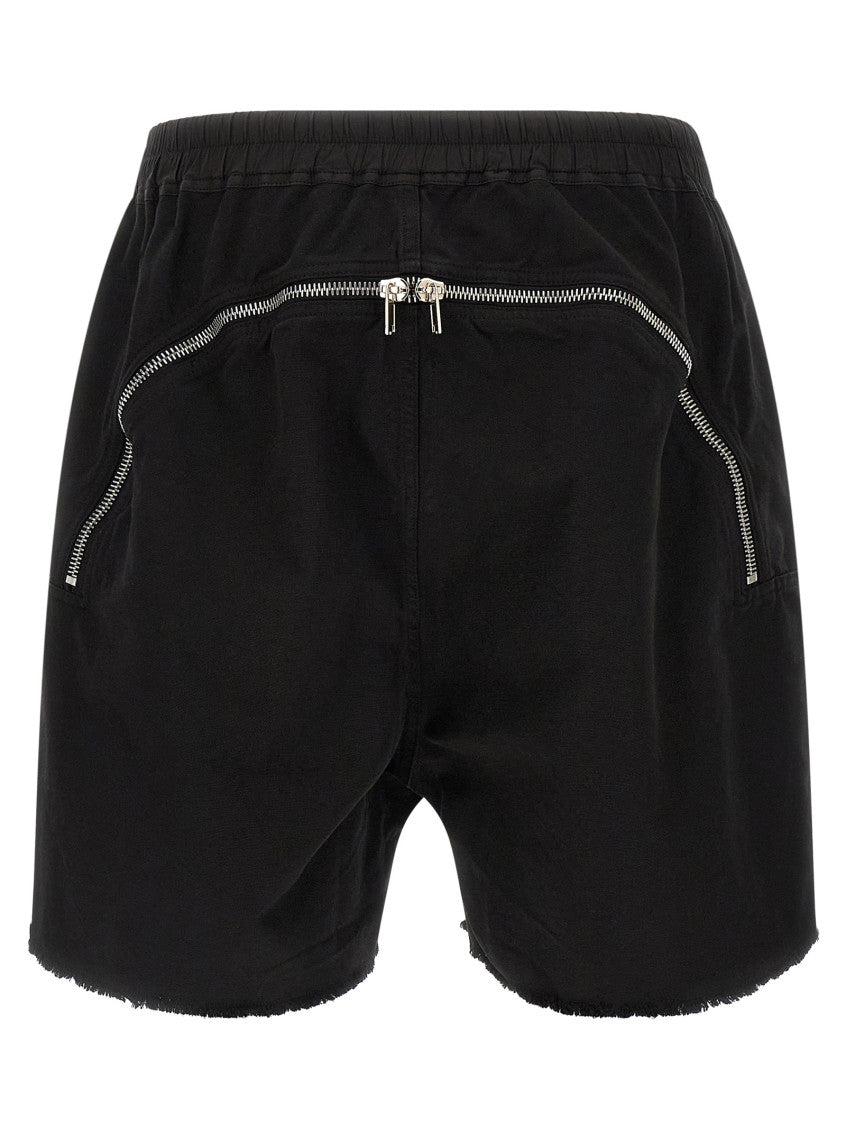 Black 'Long Boxers Butt Zip' Bermuda Shorts 2