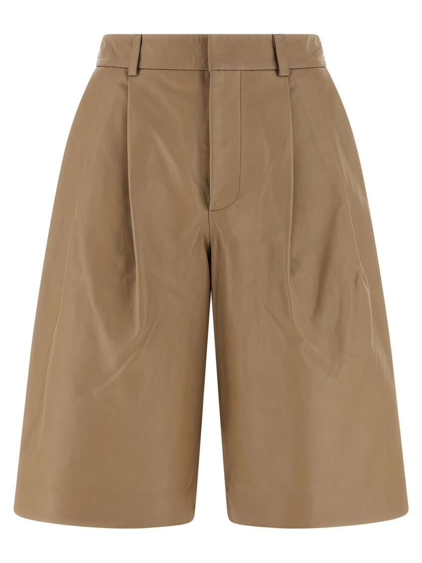 Beige Tassel Bermuda Shorts 1