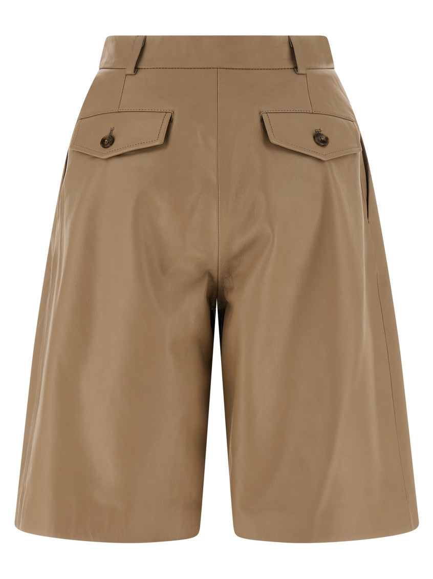 Beige Tassel Bermuda Shorts 2