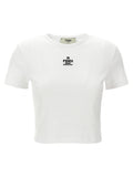 White Logo Cotton T-shirt 1