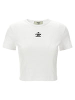 White Logo Cotton T-shirt 1
