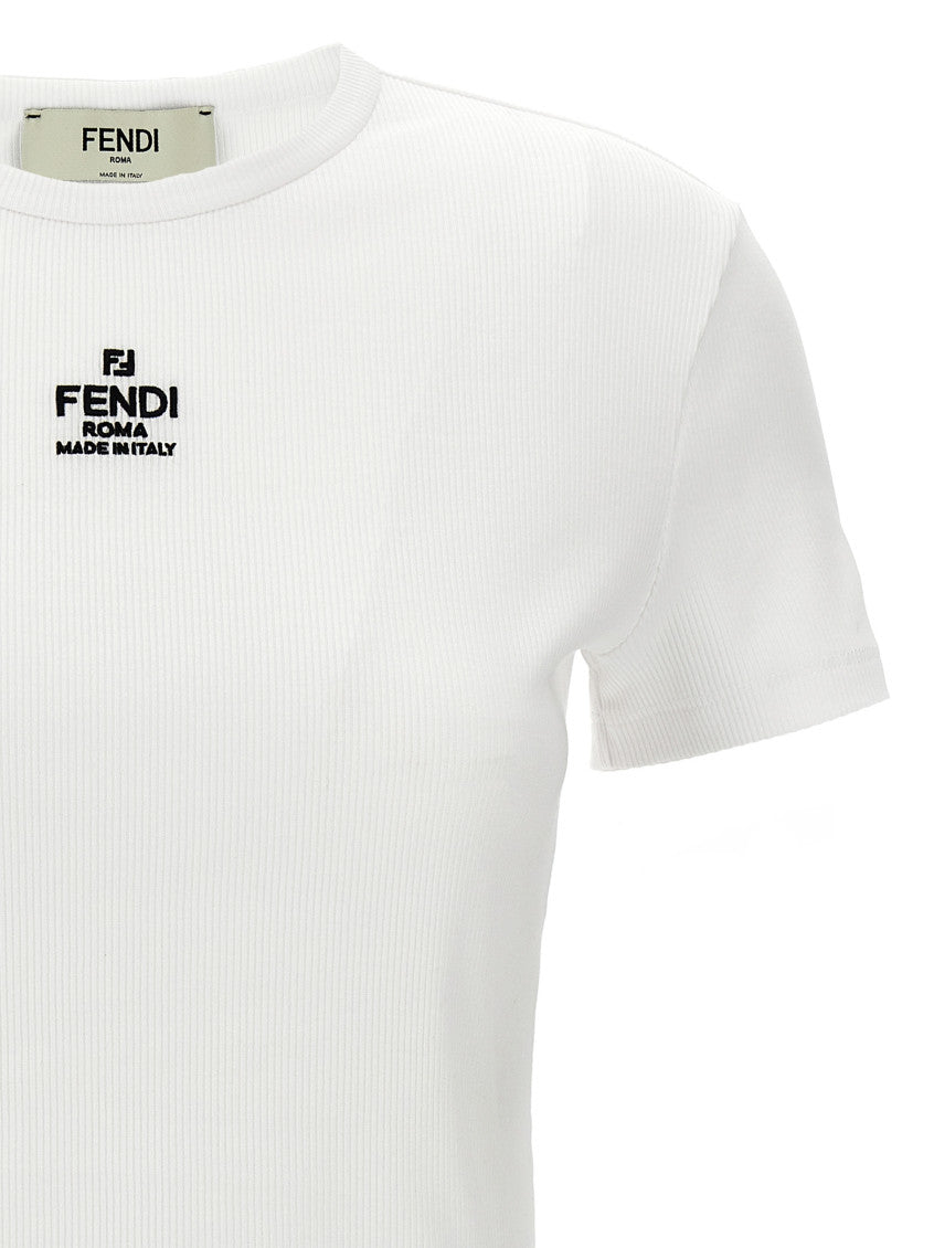 White Logo Cotton T-shirt 3