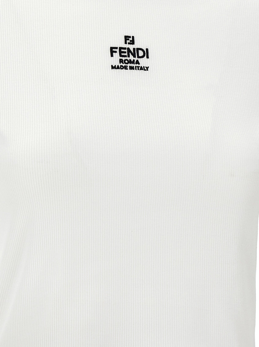 White Logo Cotton T-shirt 4