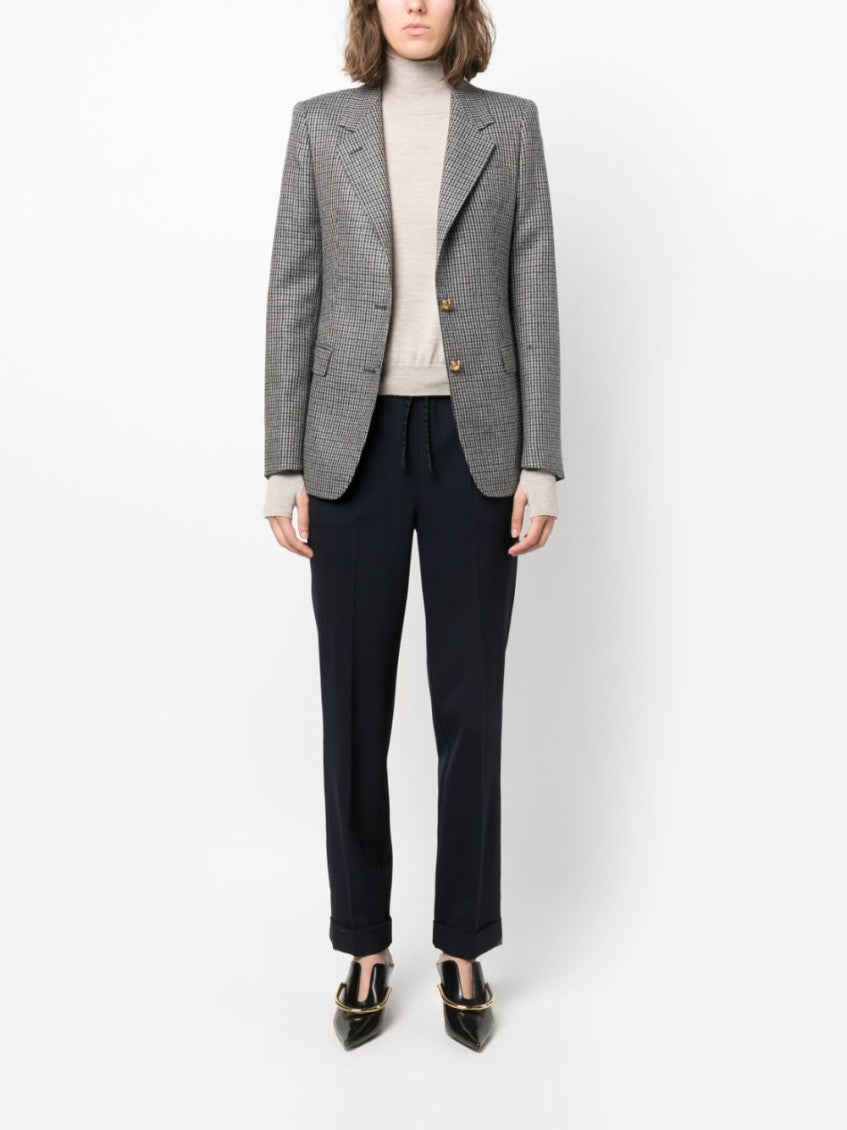 Blue Drawstring-waist Trousers 2