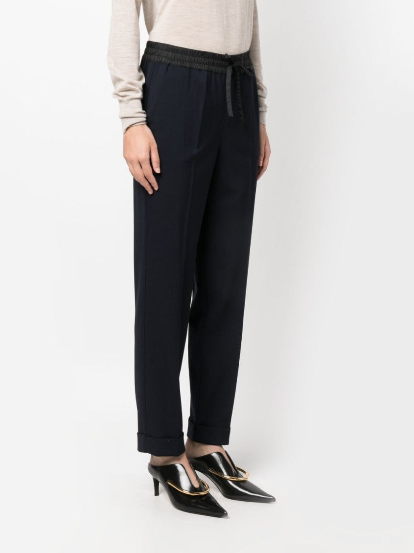 Blue Drawstring-waist Trousers 4