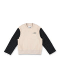 Girls Beige Color Block Sweatshirt 1