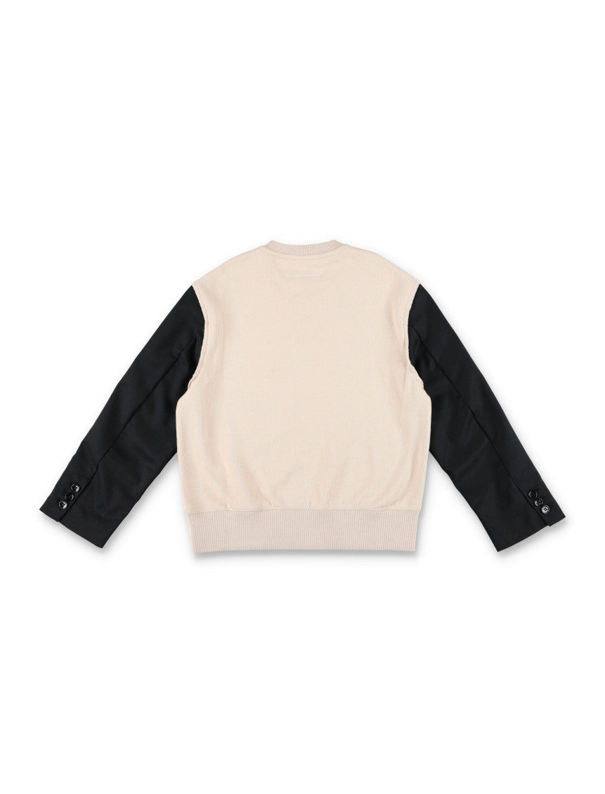 Girls Beige Color Block Sweatshirt 2