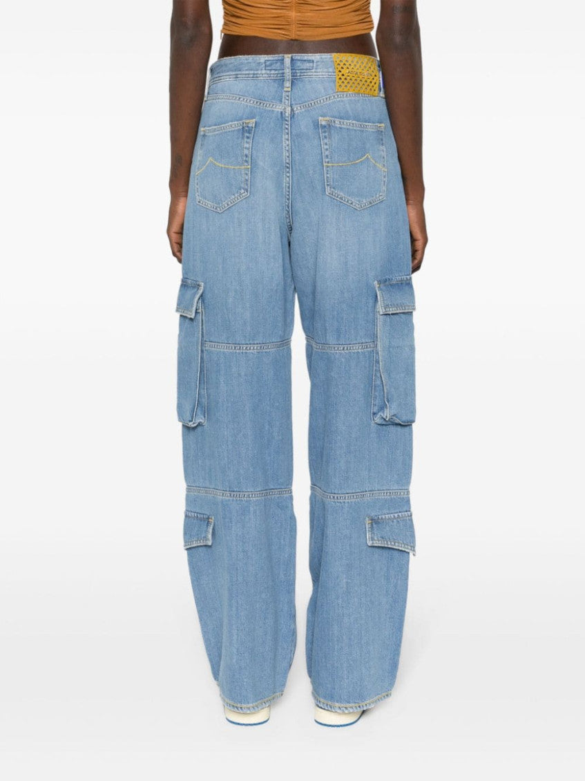 Light Blue Riri Relaxed Fit Cargo Jeans 3