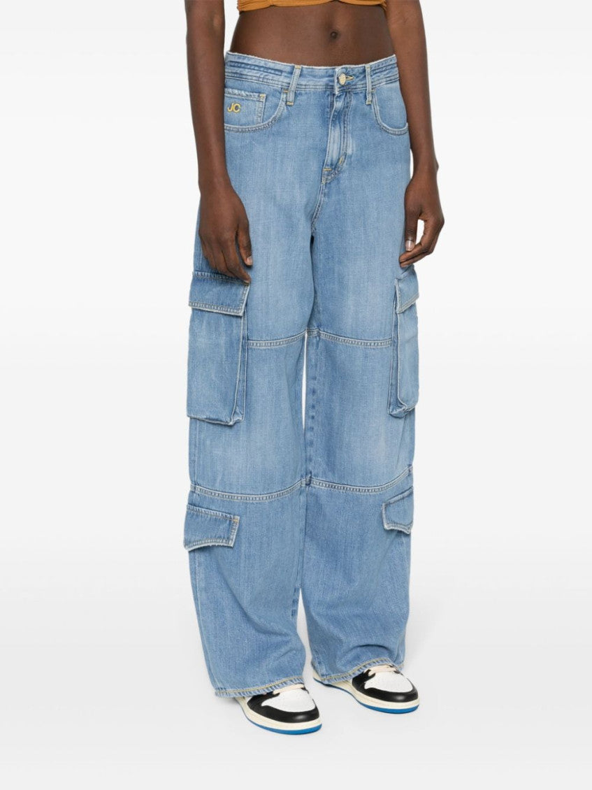 Light Blue Riri Relaxed Fit Cargo Jeans 4