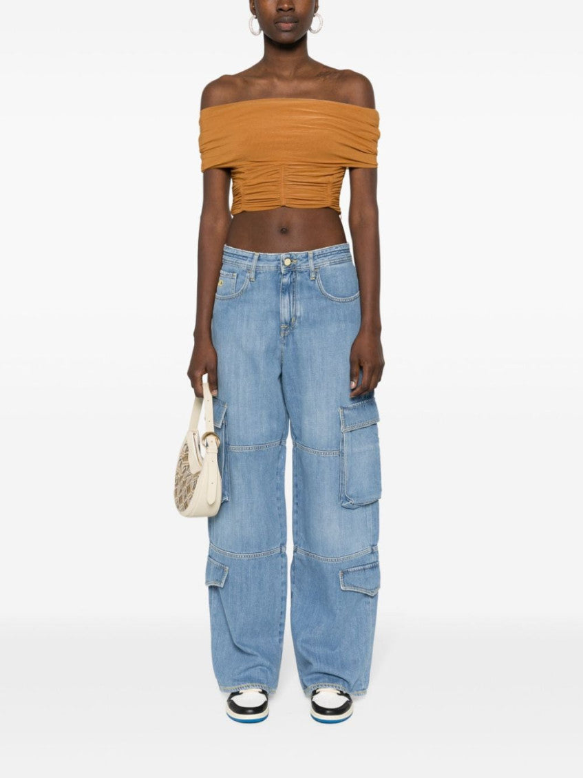 Light Blue Riri Relaxed Fit Cargo Jeans 5