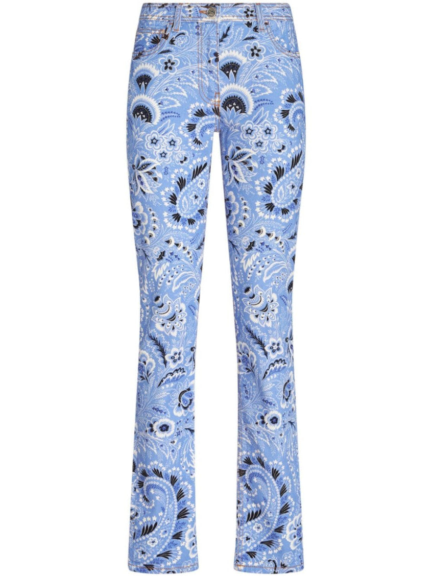 Sky Blue Printed denim jeans 1