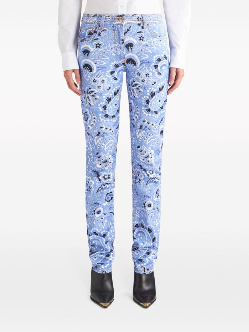 Sky Blue Printed denim jeans 3