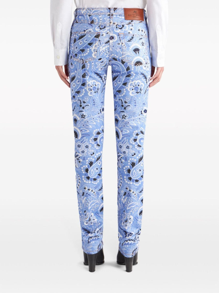 Sky Blue Printed denim jeans 4