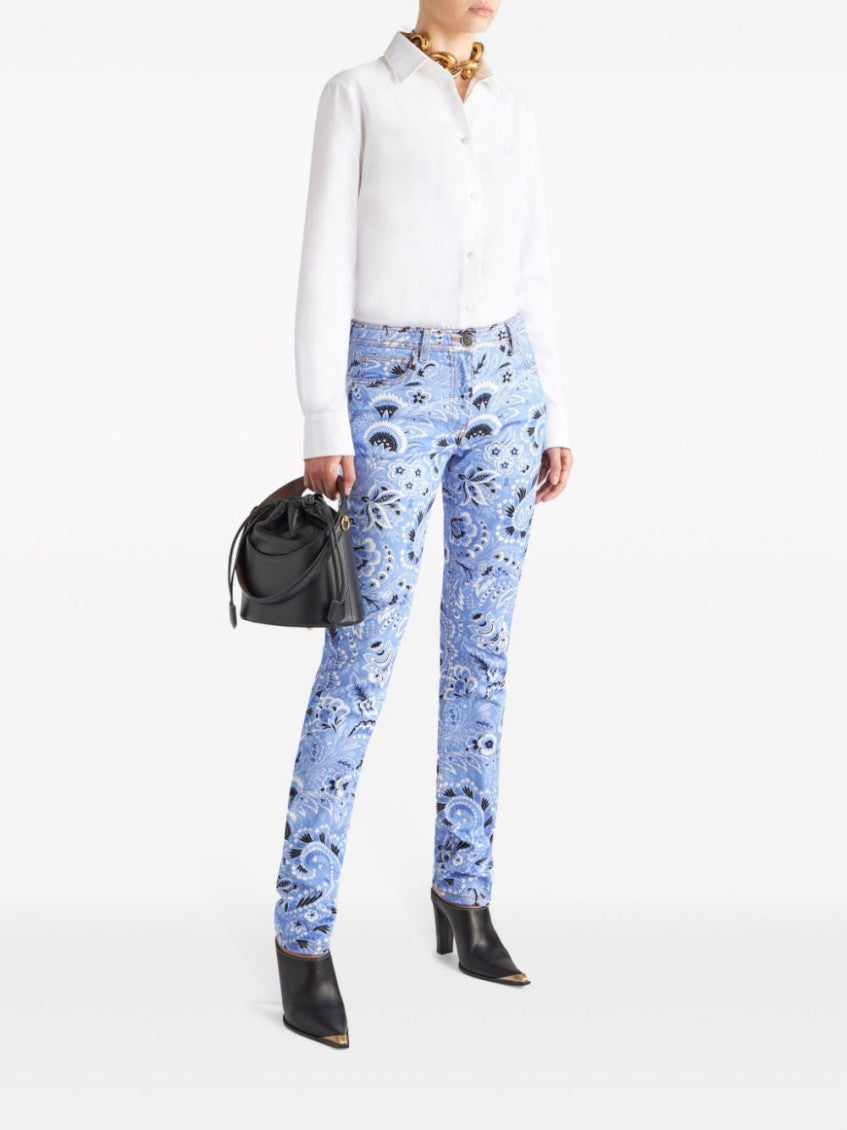 Sky Blue Printed denim jeans 5