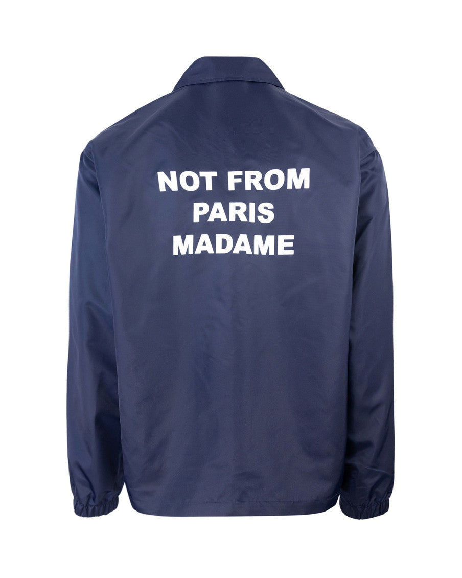 Blue Slogan Shirt Collar Jacket 2