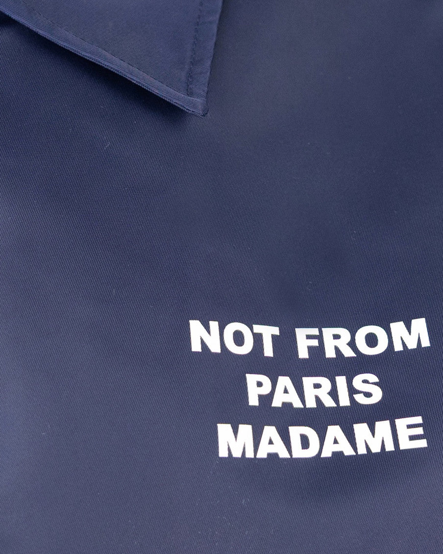 Blue Slogan Shirt Collar Jacket 3