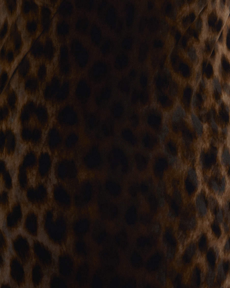 Beige Animal Print Round Neck Maxi Dress 2
