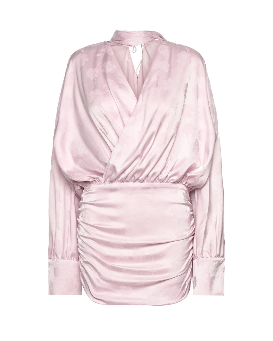 Light Pink Tie Neck Mini Dress 1