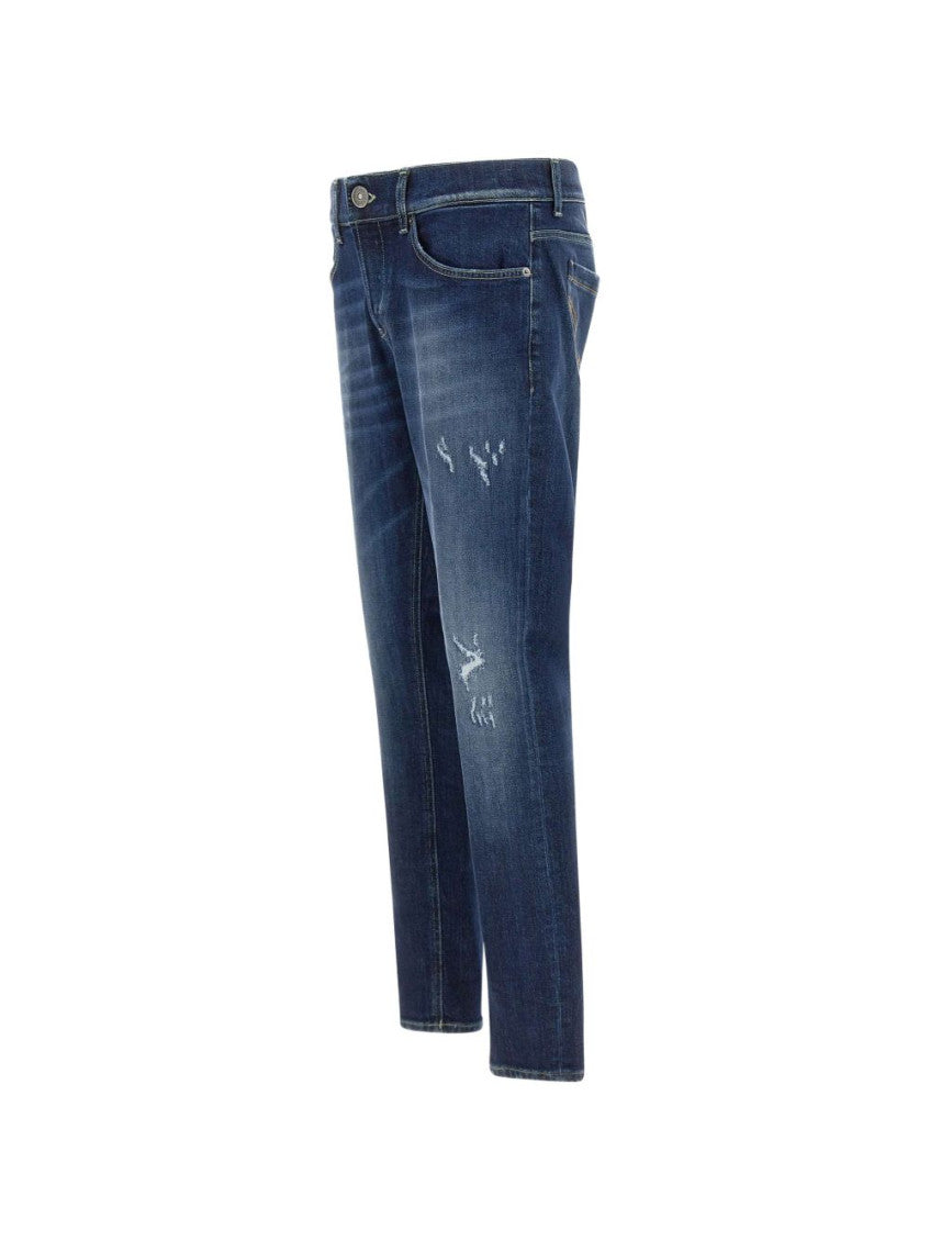 Blue Slim Solid Jeans 2