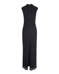 Black Printed Mock Collar Maxi Dress 1