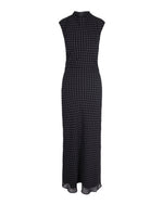 Black Printed Mock Collar Maxi Dress 1