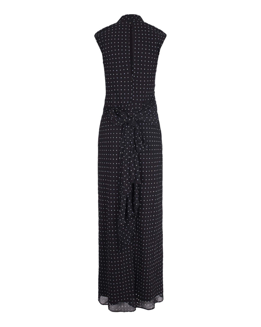 Black Printed Mock Collar Maxi Dress 2