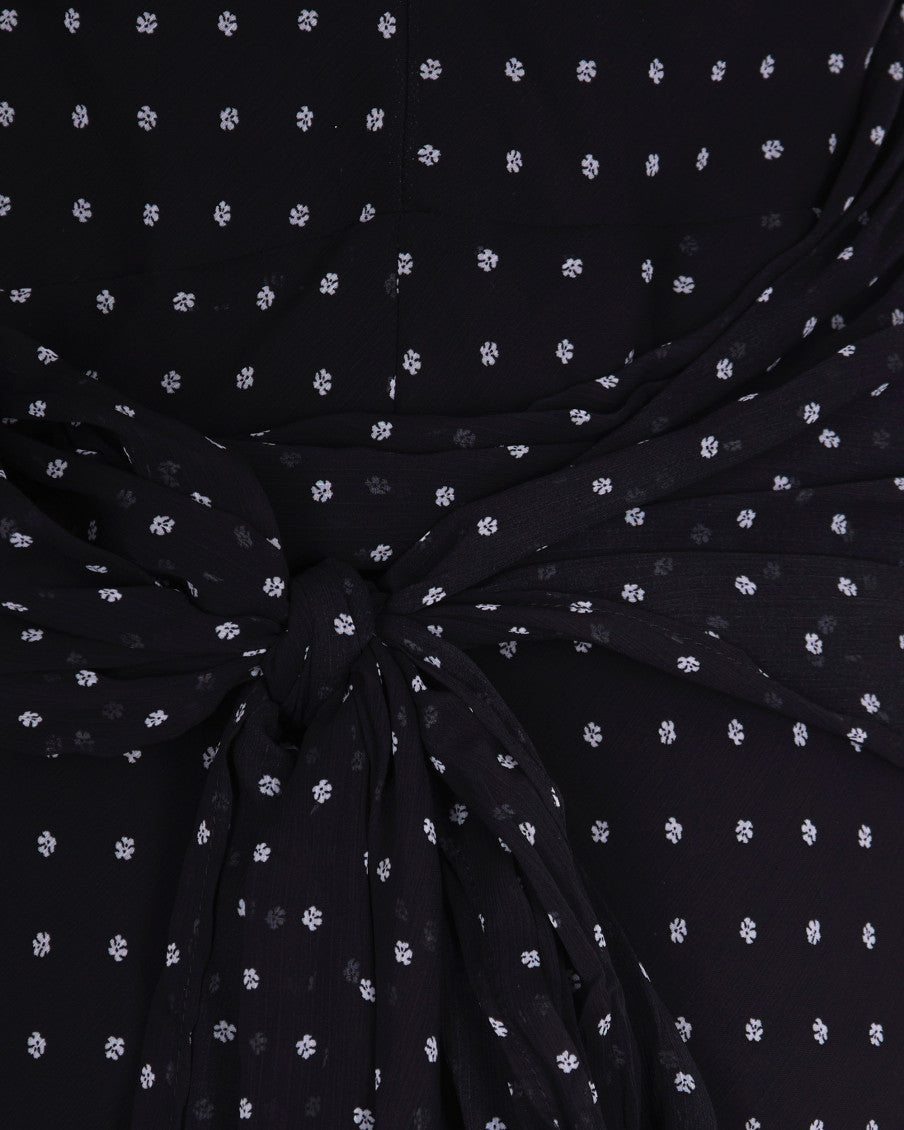 Black Printed Mock Collar Maxi Dress 3