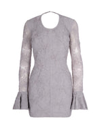 Grey Floral Round Neck Mini Dress 1