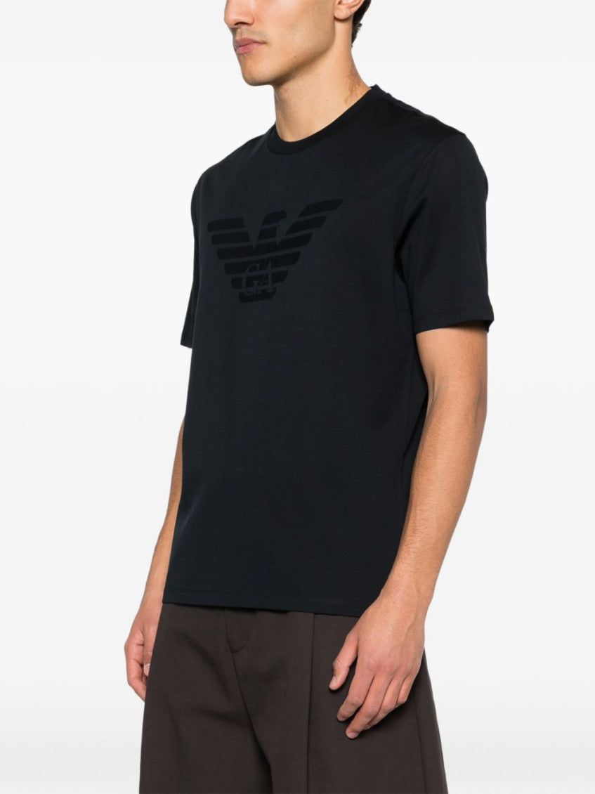 Navy Blue Logo Crew Neck T-Shirt 3