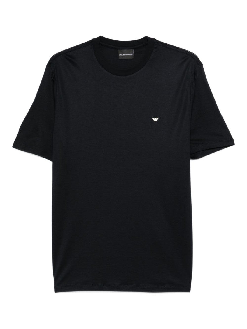 Blue Solid Crew Neck T-Shirt 1
