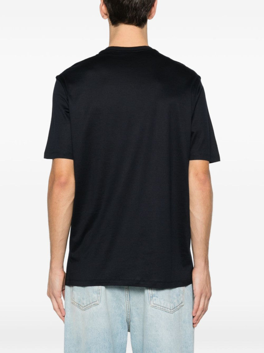 Blue Solid Crew Neck T-Shirt 5
