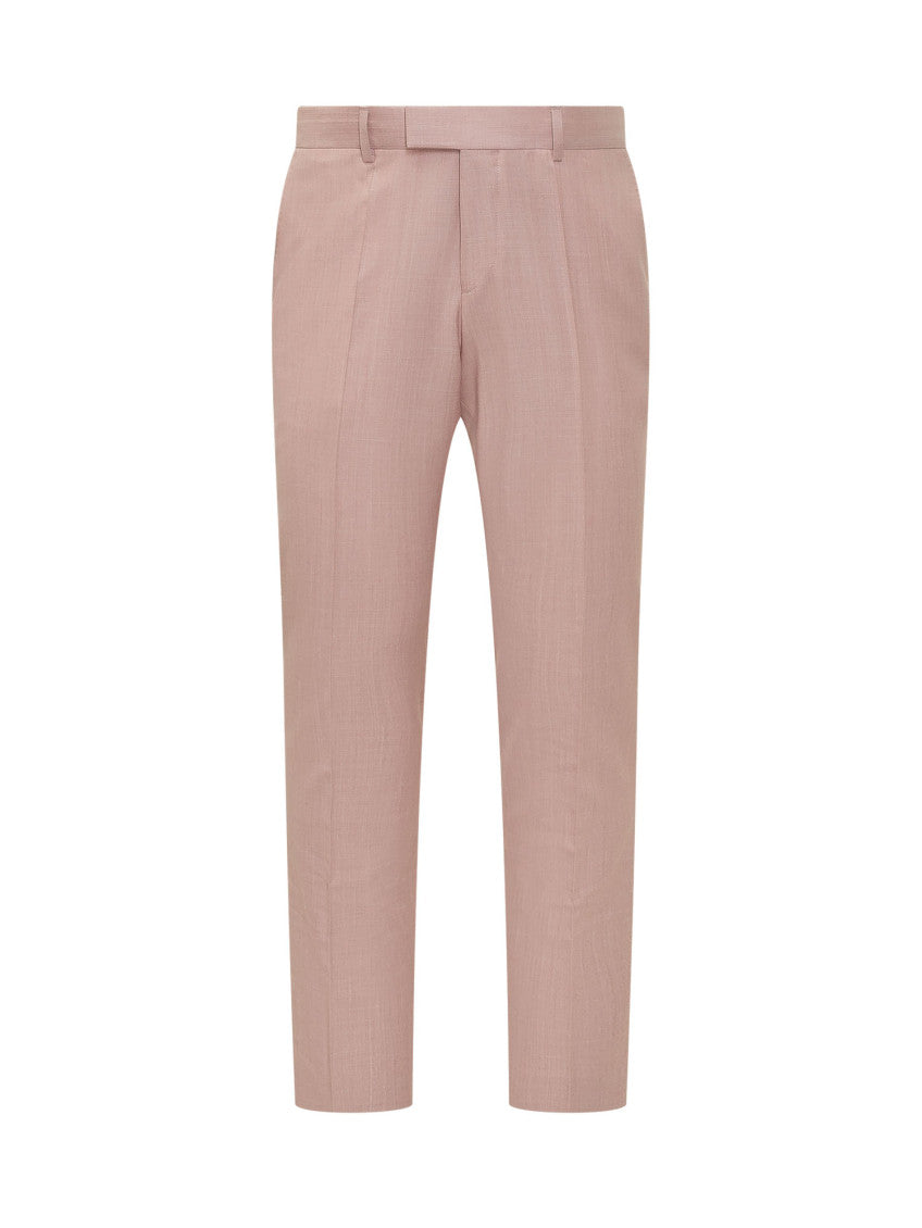 Pink Straight Flat Front Pants 1