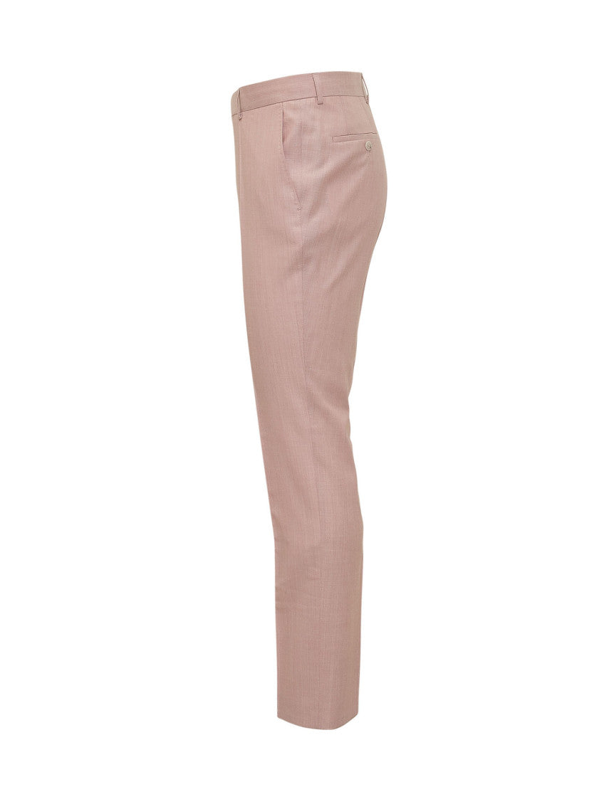 Pink Straight Flat Front Pants 2