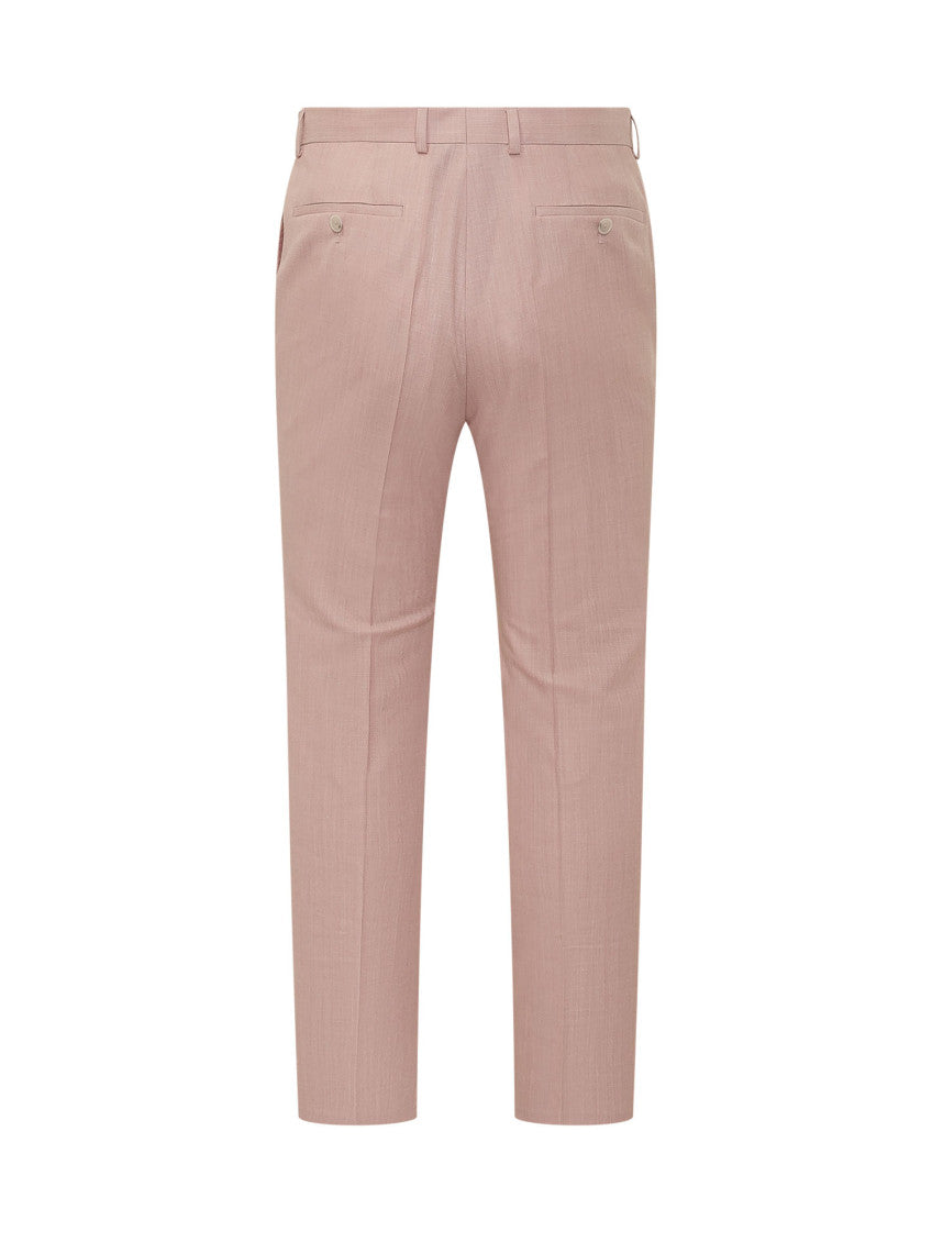 Pink Straight Flat Front Pants 3