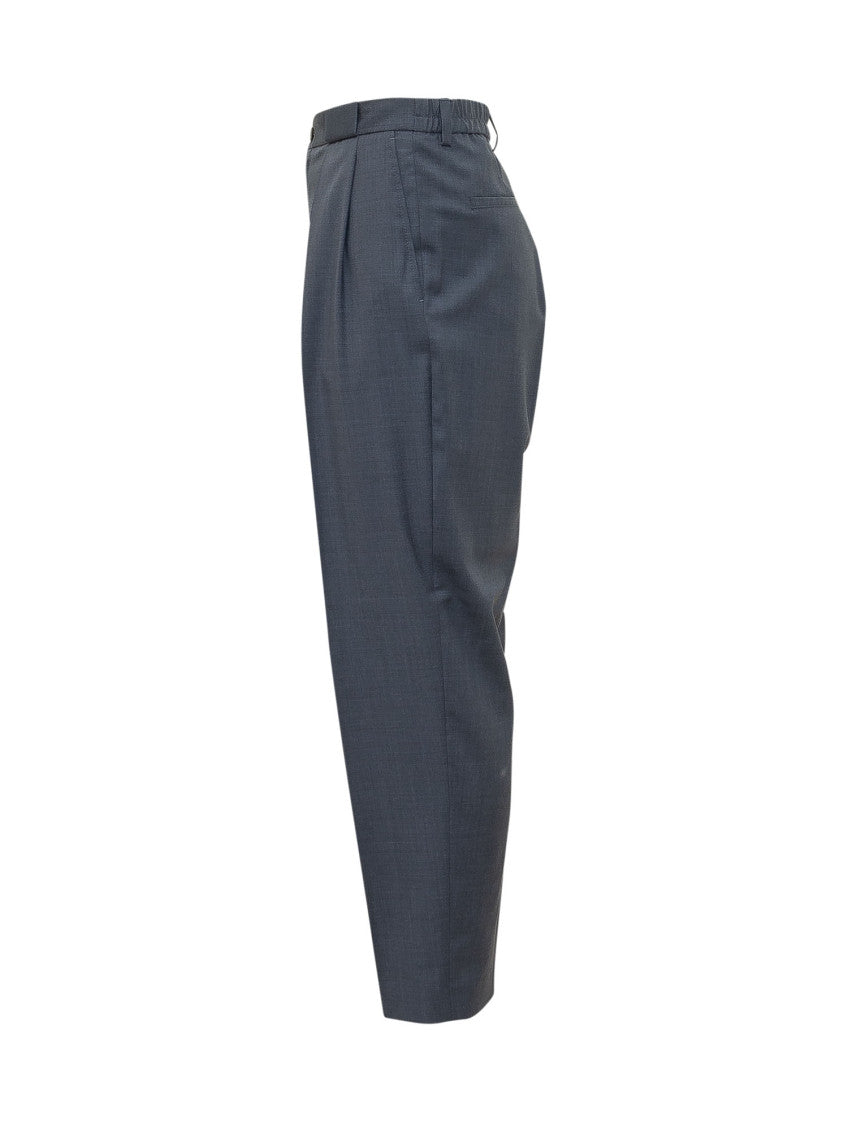 Blue Tapered Pleated Pants 2