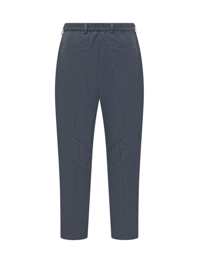 Blue Tapered Pleated Pants 3